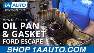 How to Replace Oil Pan amp Gasket 0812 Ford Escape [upl. by Ahsimek]