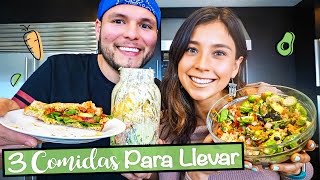 3 COMIDAS SALUDABLES y VEGANAS PARA LLEVAR [upl. by Enelez]