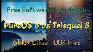 GNULinux  PureOS 8 vs Trisquel 8  100 Free FSF [upl. by Onilatac]