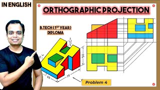 Orthographic ProjectionProblem 4 [upl. by Avaria125]