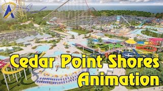 Cedar Point Shores Waterpark animated flythrough at Cedar Point in Ohio [upl. by Symon477]