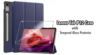 Lenovo Tab P12 Case with Tempered Glass Screen Protector [upl. by Ecinnej]