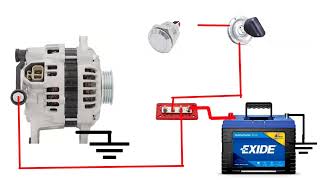 2 pin car alternator wiring diagram  how to connection car alternator  wiring diagram  car dynamo [upl. by Crispin]