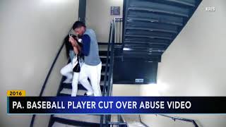 Pennsylvania baseball player cut over domestic abuse video [upl. by Nahem558]