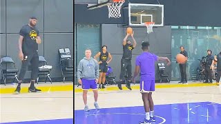 LeBron James Embarrasses Lakers With No Look Then Helps Bronny James Improve Shooting In Practice [upl. by Dovev900]