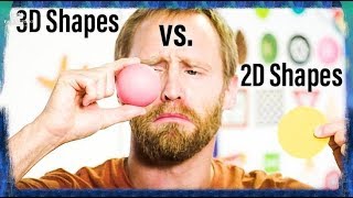 2D vs 3D Shapes Mr Bs Brain  Ep 2 2D and 3D Shapes [upl. by Kaycee]