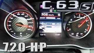 Mercedes C63 S AMG 720 HP ACCELERATION 0302 kmh by AutoTopNL [upl. by Adnerad523]