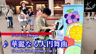 【ストリートピアノ】フルーツのペイントピアノで演奏（ショパン：華麗なる大円舞曲／Chopin Grande Valse Brillante Op18）【さいたま新都心駅】 [upl. by Fanchon654]