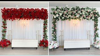 Diy Boxwood Hedge panels Backdrop Diy Dollar Tree Red Carnations backdrop [upl. by Zales]