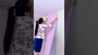 Wall Sheet paper waterproof home decorations ideas shortsfeed [upl. by Jedthus360]