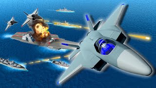 Destroying the Aircraft Carrier in a Modded Pitched Naval Battle in Ravenfield [upl. by Noned]