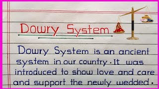 Dowry System in India  Dowry System EssayParagraph in English [upl. by Roban]