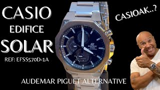 CASIO EDIFICE SOLAR WATCH REVIEW The real CASIOAK Alternative AP Royal OAK Ref EFSS570D1A [upl. by Noslen38]