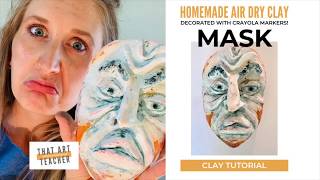 Air Dry Clay Mask  How to Sculpt Facial Features in Clay [upl. by Adnahc]