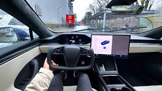 New Tesla Model S Plaid Test Drive POV 2023 [upl. by Llennoc]