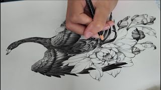 On passe une journée ensemble pour dessiner ce projet tattoo tatouage dessin studio art vlog [upl. by Parent]