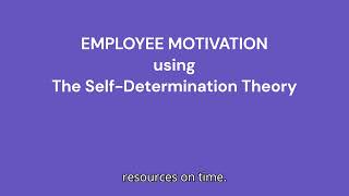 Employee Motivation and the Self Determination Theory [upl. by Tabitha64]