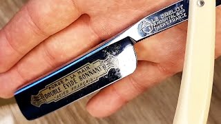 Le Grelot P HOSPITAL amp CO 363 68 FORGE A LA MAIN DOUBLE EVIDE SONNANT straight razor shaving [upl. by Hubsher]