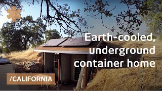 Earthcooled shipping container underground CA home for 30K [upl. by Dianemarie]