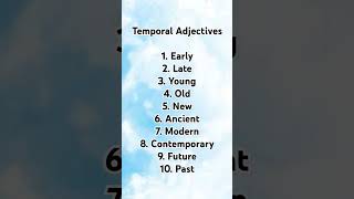 Temporal adjectives adjectives in english grammar english adjective education grammar learn [upl. by Frohne]