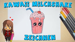 Kawaii Milchshake einfach malen für Kinder  ab 7 Jahren  Malen mit Evi  deutsch [upl. by Clova]