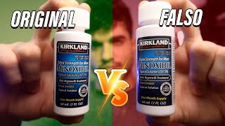 Minoxidil ORIGINAL X FALSIFICADO  Comparação lado a lado  Kirkland 5 [upl. by Yrekcaz]