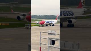 Edelweiss air arrival closer view youtubeshorts edelweiss [upl. by Oidacra49]