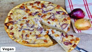 Rezept hausgemachter veganer Zwiebelkuchen  einfaches und schnelles Rezept  Onion Cake [upl. by Anerev]