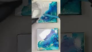 Discover the beauty of alcohol ink resin coasters painting diy artist fluidart abstractart [upl. by Hjerpe187]