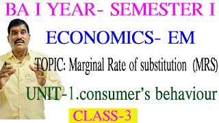 marginal rate of substitution EM  indifference curve mshatavahana economics degree 1st year1 [upl. by Kuehnel164]