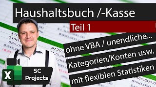 Haushaltsbuch Kassenbuch Gratis zum Download oder nachbauen Microsoft Excel mit Auswertungen [upl. by Calmas]