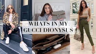 WHATS IN MY GUCCI DIONYSUS GG SUPREME SMALL SHOULDER BAG  REVIEW [upl. by Nyberg]