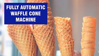 Automatic Waffle Ice Cream Cone Making MachineSugar Cone Production LineCrisp Ice Cream Cone Maker [upl. by Aicatan]