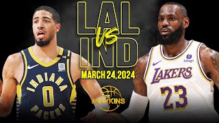 Los Angeles Lakers vs Indiana Pacers Full Game Highlights  March 24 2024  FreeDawkins [upl. by Merete216]