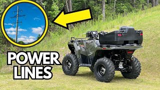 Exploring Power Lines On 2023 Polaris Sportsman 450 WE GOT STUCK [upl. by Ahsi]