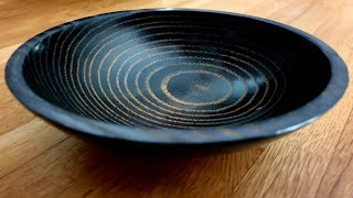 Woodturned bowl stained and finished with gilt cream [upl. by Hagan]