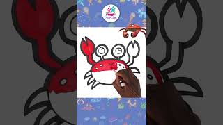 Dibujo fácil de un lindo Cangrejo 🦀 Dibujos para niños shorts chikiarte [upl. by Nauq]