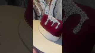 CUSTOM FEDORA DRIP RHINESTONES AND PEARLS art custom fedora rhinestones sombrero arte hat [upl. by Naxela399]