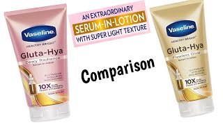 Vasline Healthy Bright GlutaHya Dewy Radiance Serum In Lotion Vs Vasline GlutaHya flawless glow [upl. by Pudens]