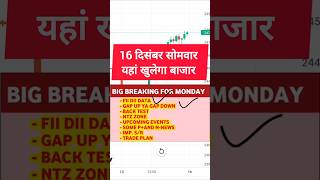 16 December Monday market prediction  Tomorrow Nifty prediction  Tomorrow Bank Nifty prediction [upl. by Klenk]