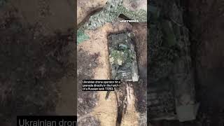 Ukrainian drone operator hit a grenade directly in the hatch of a Russian tank T72B3 warinukraine [upl. by Dante]