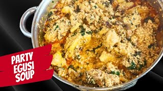 How to Make Party Egusi Soup With Lumps Frying Method  Greyglamma Kitchen [upl. by Letsirc914]