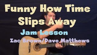 Funny How Time Slips Away Willie Nelson Easy Jam Guitar Lesson How to Play Tutorial [upl. by Eilahs302]