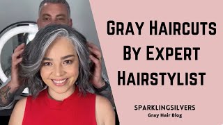 10 Gray Hair Transition Haircuts by Expert Hairstylists  SPARKLINGSILVERS [upl. by Lebasi]