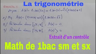 la trigonometriemath de 1bac sm et sx [upl. by Ijnek]