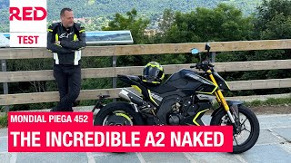 Mondial Piega 452  test  the sportiest A2 naked bike [upl. by Ahsilek]