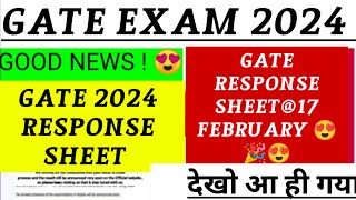 GATE RESPONSE SHEET 2024  gate response sheet  gate answer key 2024 gate2024 [upl. by Muldon]