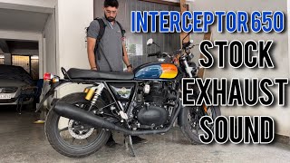 RE Interceptor 650 Pure Exhuast Sound  Stock Exhaust  Barcelona Blue [upl. by Almire844]