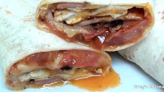 BACON AND EGG TACO WRAP RECIPE  Gregs Kitchen [upl. by Nesline]