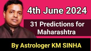 31 Lok Sabha seats prediction of Maharashtra where NDA will win By Astrologer KM SINHA [upl. by Trill]